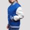 Bright Royal Wool Body & Bright White Vinyl Sleeves Letterman Jacket